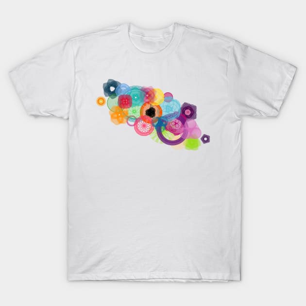 Imogen's Picture: a Patterned Spirograph Collage T-Shirt by RachelEDesigns